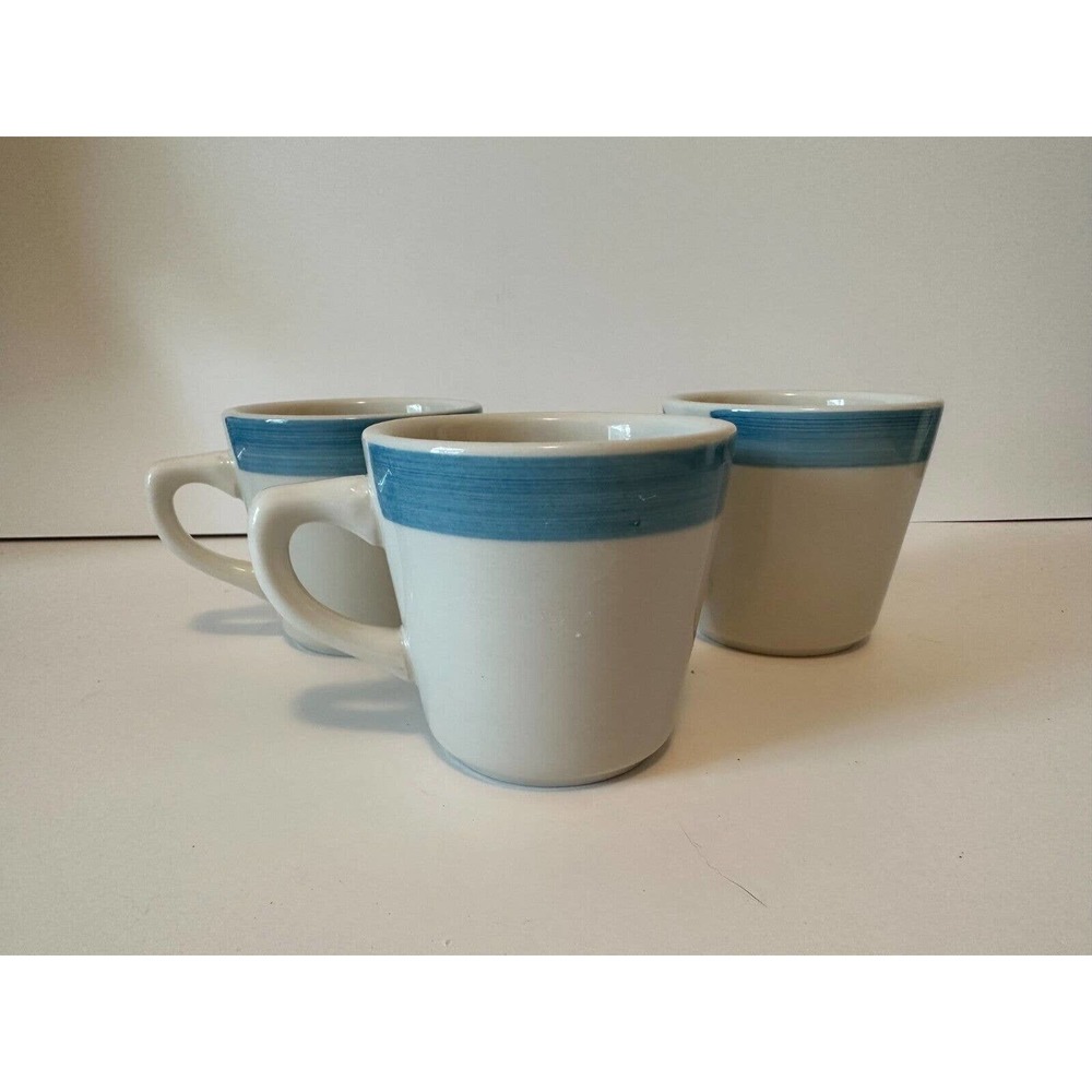 C.A.C. China R-17-BLUE STRIPE-SET OF 3 cups, Tierra Mug 3-1/4" **RARE